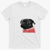 Cute Kawaii Funny Black Pug Dog Rules Gifts Women T-Shirt - White