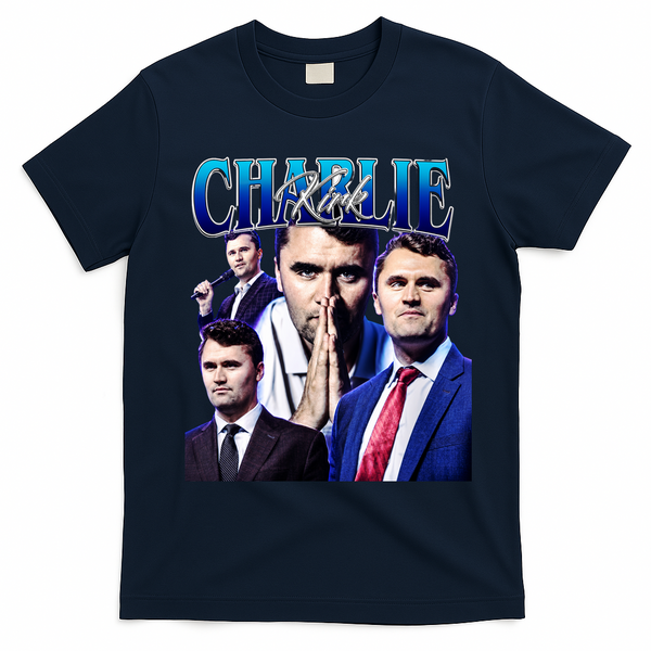 Charlie Kirk Vintage T-Shirt - Navy Blue
