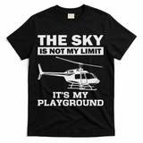 Cool Love Airplane Hanger Adventure Themed Designs Funny Helicopter Pilot Gift For Women Chopper T-Shirt - Black