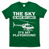 Cool Love Airplane Hanger Adventure Themed Designs Funny Helicopter Pilot Gift For Women Chopper T-Shirt - Green
