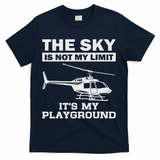 Cool Love Airplane Hanger Adventure Themed Designs Funny Helicopter Pilot Gift For Women Chopper T-Shirt - Navy