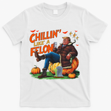 Chillin Like A Felon Donald Trump Buschlight Beer Halloween T-Shirt - White