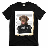 Chocolate Lab Labrador Dog Mug Shot Bad Dog T-Shirt - Black