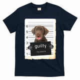 Chocolate Lab Labrador Dog Mug Shot Bad Dog T-Shirt - Navy Blue