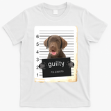 Chocolate Lab Labrador Dog Mug Shot Bad Dog T-Shirt - White