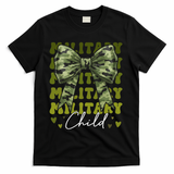 Camouflage Military Child Coquette Bow Camo T-Shirt - Black
