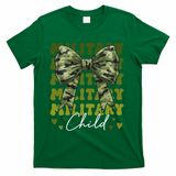 Camouflage Military Child Coquette Bow Camo T-Shirt - Green