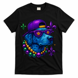 Cool Mardi Gras Purple Spade Dog T-Shirt - Black