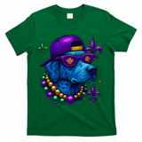 Cool Mardi Gras Purple Spade Dog T-Shirt - Green