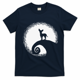 Chihuahua Moon Halloween Costume for Dog Lovers T-Shirt - Navy Blue