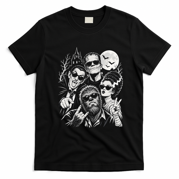 Cool Monsters Movie Vintage Sunglasses Halloween T-Shirt - Black