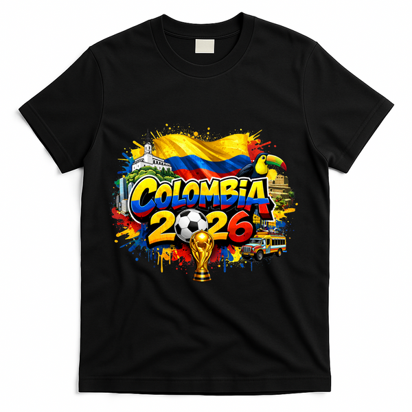 COLOMBIA North America Soccer Tournament 2026 T-Shirt - Black