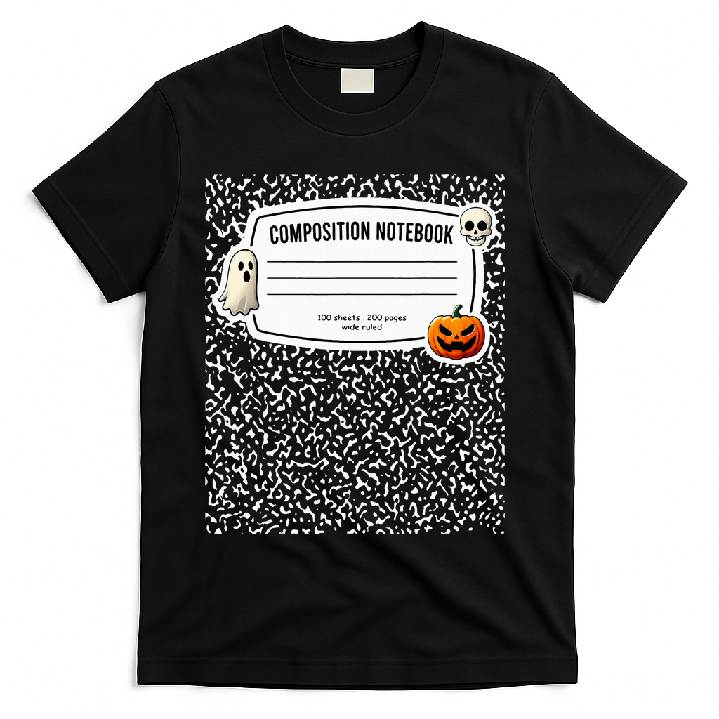 Composition Notebook Costume Adult Halloween For Teachers T-Shirt - Black