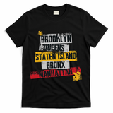 Cool New York City 5 Boroughs, New York City Illustration T-Shirt - Black