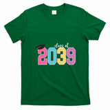 Class Of 2039 Grow With Me Pre-K 12th Grade Graduation T-Shirt - Irish Green