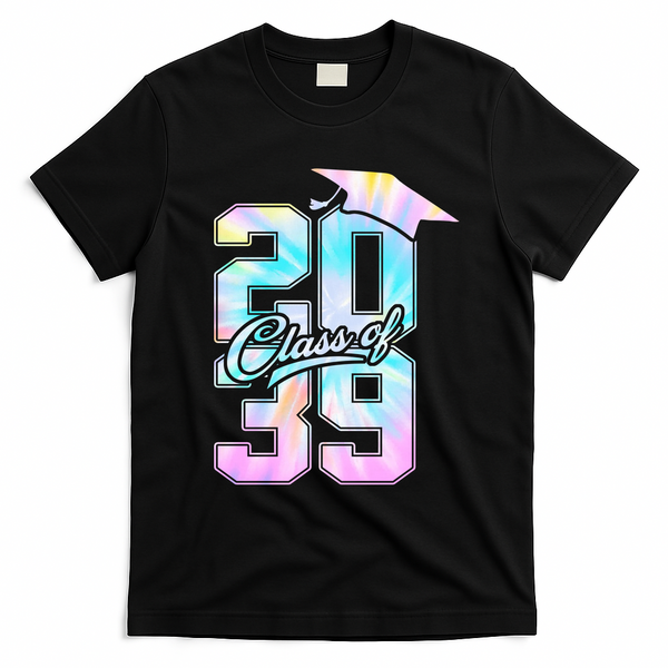 Class Of 2039 Grow With Me First Day Of School Graduation T-Shirt - Black