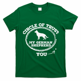 Circle Of Trust Funny German Shepherd T-Shirt - Irish Green