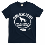 Circle Of Trust Funny German Shepherd T-Shirt - Navy Blue