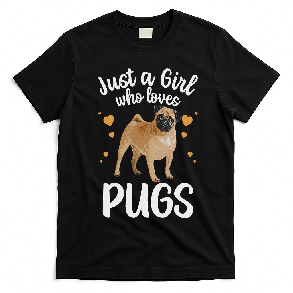 Cool Pug Art For Women Pug Dog Animal Puppy Lover T-Shirt - Black