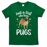 Cool Pug Art For Women Pug Dog Animal Puppy Lover T-Shirt - Irish Green