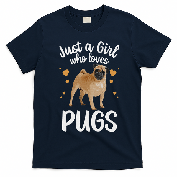 Cool Pug Art For Women Pug Dog Animal Puppy Lover T-Shirt - Navy Blue