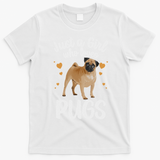 Cool Pug Art For Women Pug Dog Animal Puppy Lover T-Shirt - White