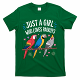 Cool Parrot Art For Women Girl Tropical Bird Parrot Lovers T-Shirt - Green