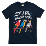 Cool Parrot Art For Women Girl Tropical Bird Parrot Lovers T-Shirt - Navy