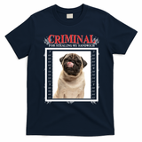 Custom Photo Dog Criminal For Stealing My Sandwich T-Shirt - Navy Blue