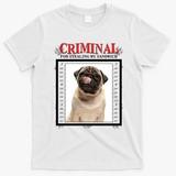 Custom Photo Dog Criminal For Stealing My Sandwich T-Shirt - White