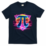 Cool Pi Day Retro Tropical Design T-Shirt - Navy