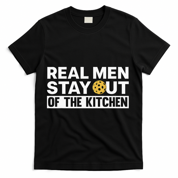 Cool Pickleball For Dad Pickle Ball Sports Team Kitchen T-Shirt - Black