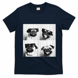 Cute Pug Face Pet Photobooth Cool Pug With Sunglasses T-Shirt - Navy Blue