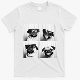 Cute Pug Face Pet Photobooth Cool Pug With Sunglasses T-Shirt - White