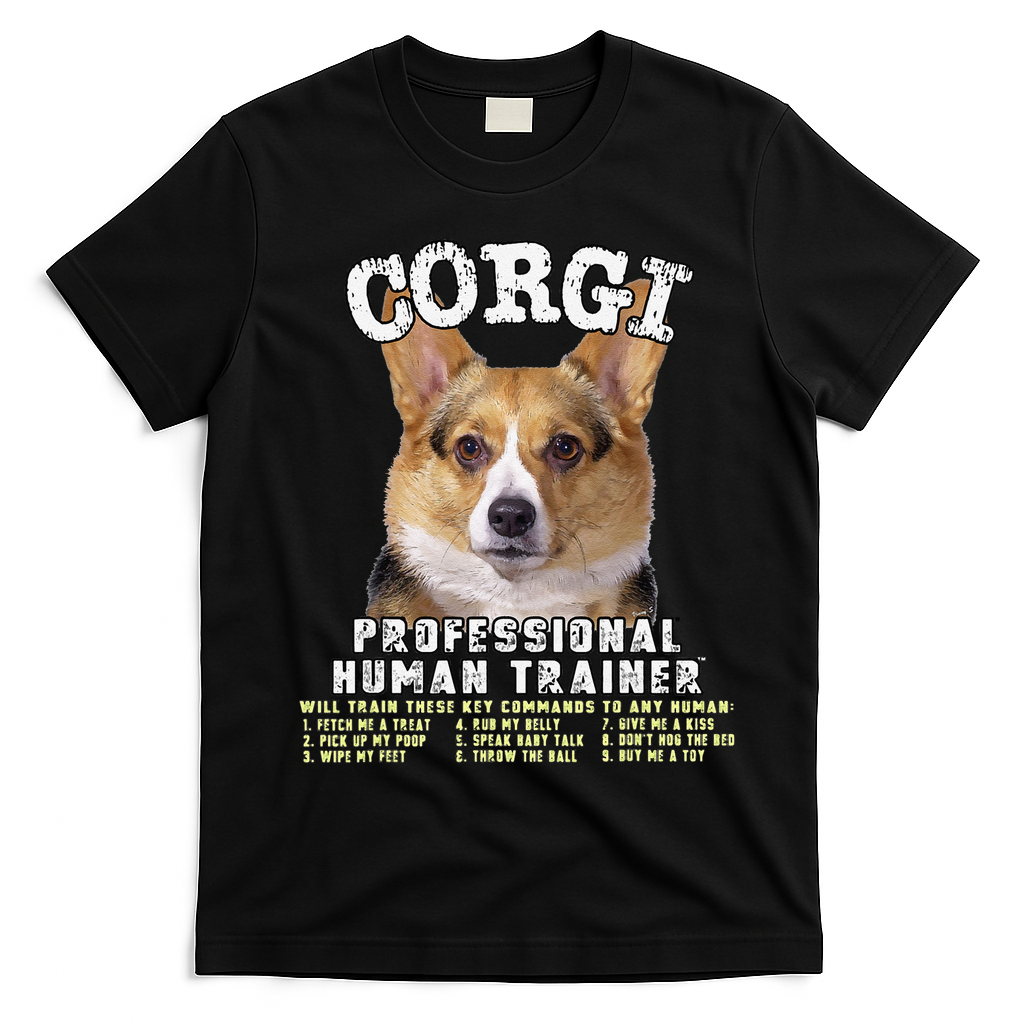 Corgi Professional Human Trainer Cute Dog T-Shirt - Black