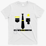 Cool Police Officer Costume Cop Policeman T-Shirt - White