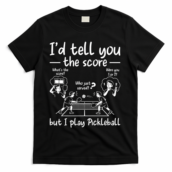 Confused Pickleball Player Funny Pickleball T-Shirt - Black