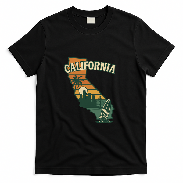 California Retro T-Shirt - Black