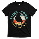 Crow Raven Funny Vintage Gift T-Shirt - Black