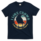 Crow Raven Funny Vintage Gift T-Shirt - Navy