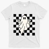 Cute Retro Ghost Peace Sign Halloween T-Shirt - White