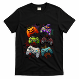 Cool Retro Halloween Gaming Controllers T-Shirt - Black