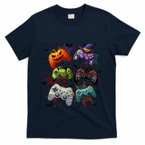 Cool Retro Halloween Gaming Controllers T-Shirt - Navy