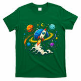 Cute Rocket Launching Into Space Adventure Gift T-Shirt - Irish Green