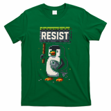 Cool Resist Penguin Funny Pixel Art Gamer T-Shirt - Green