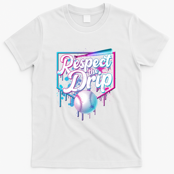 Cool Respect the Drip Icecream Baseball Fan T-Shirt - White
