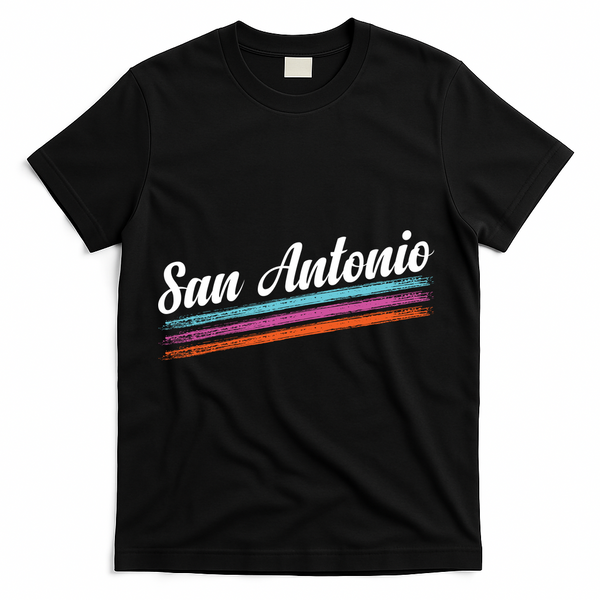 Classic San Antonio Throwback Retro Sports Fan T-Shirt - Black