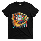 Cool Sport Baseball Glove Drip With Sprinkles Drip T-Shirt - Black