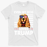 Cocker Spaniel Even My Dog Loves Trump Funny T-Shirt - White