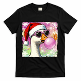Cool Silly Goose Santa Christmas Bubble Gum T-Shirt - Black